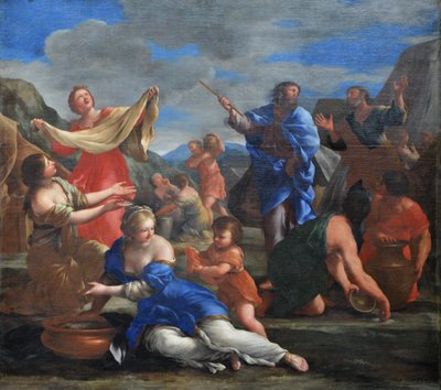 Gli Israeliti raccolgono la manna nel deserto da Giovanni Francesco Romanelli